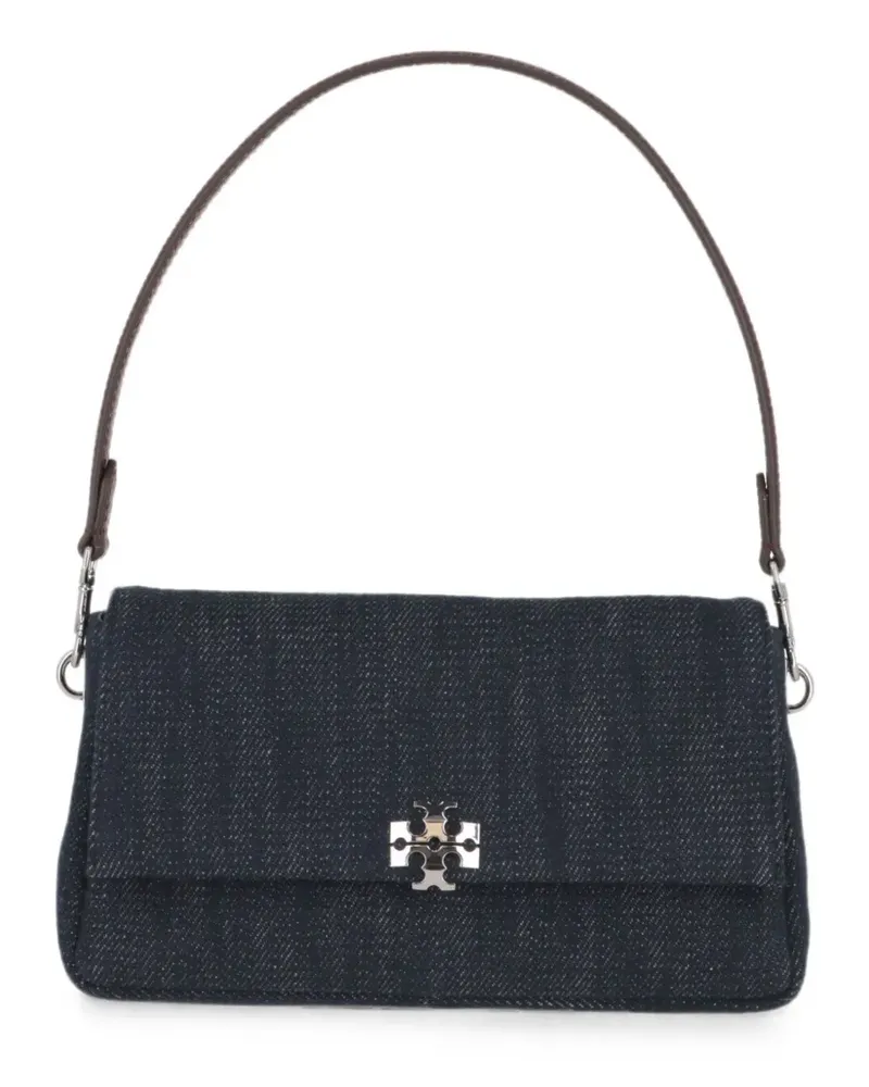 Tory Burch small Charlie logo-plaque shoulder bag - Blau Blau