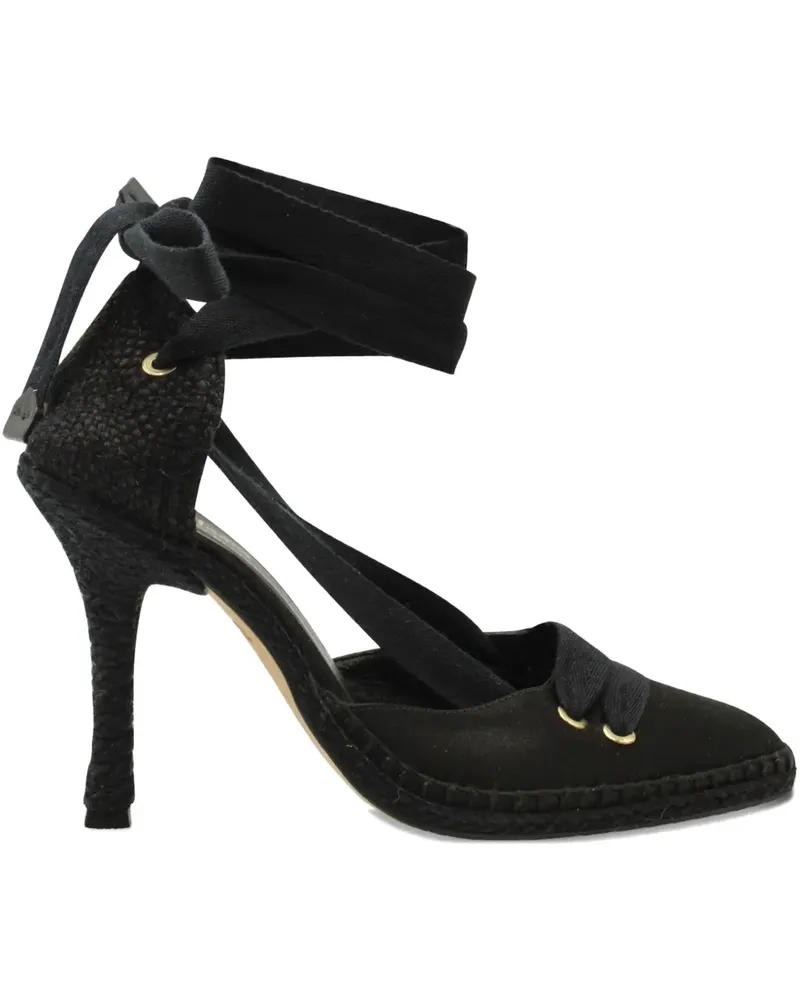 Manolo Blahnik satin tie pumps - Schwarz Schwarz