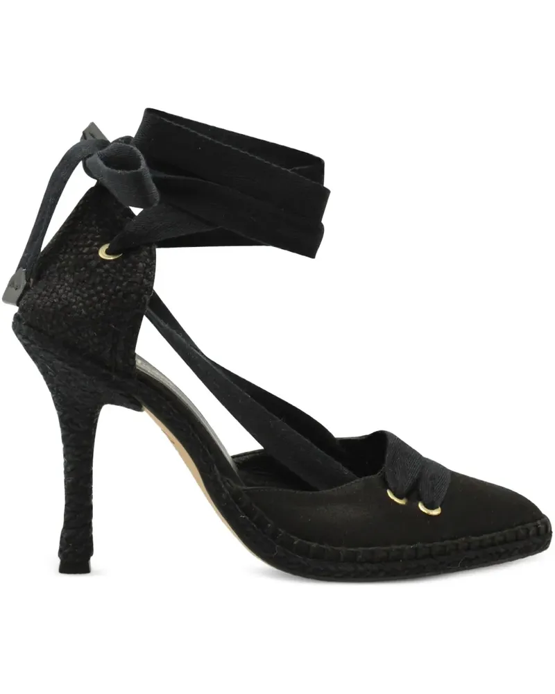 Manolo Blahnik Pumps aus Satin - Schwarz Schwarz
