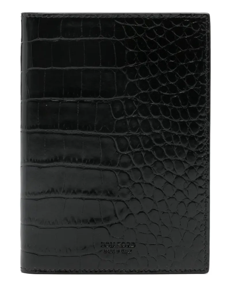Tom Ford crocodile-effect wallet - Schwarz Schwarz