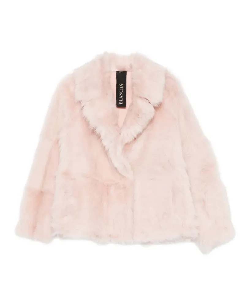 BLANCHA Shearling-Jacke mit fallendem Revers - Rosa Rosa