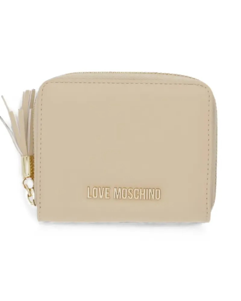 Moschino logo-plaque tassel wallet - Nude Nude