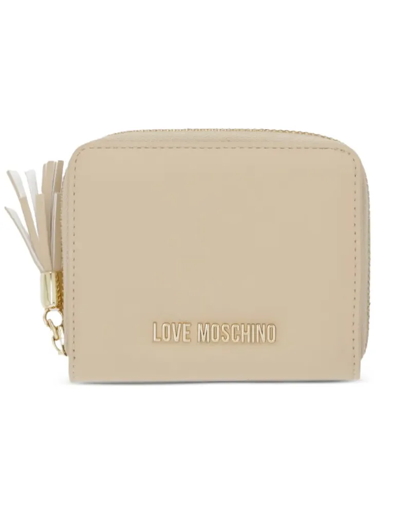 Moschino Portemonnaie mit Logo-Schild - Nude Nude