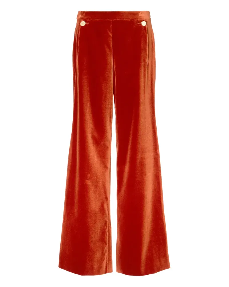 Temperley London Ausgestellte Clove Samthose mit Knöpfen - Orange Orange