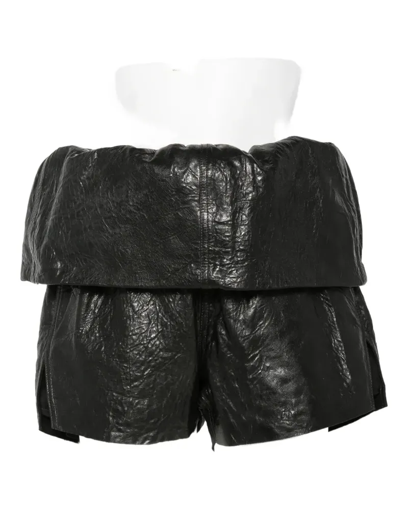 Rick Owens Crater Shorts aus Leder - Schwarz Schwarz