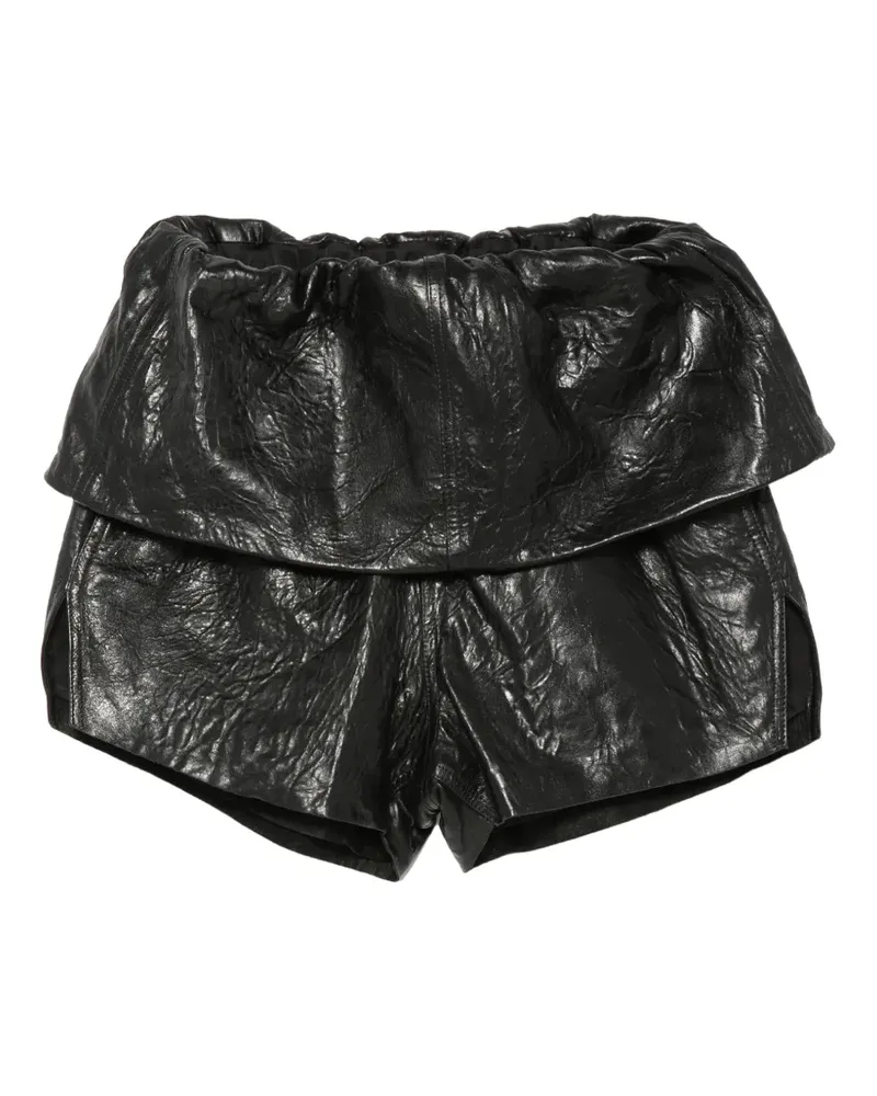 Rick Owens Crater Shorts aus Leder - Schwarz Schwarz