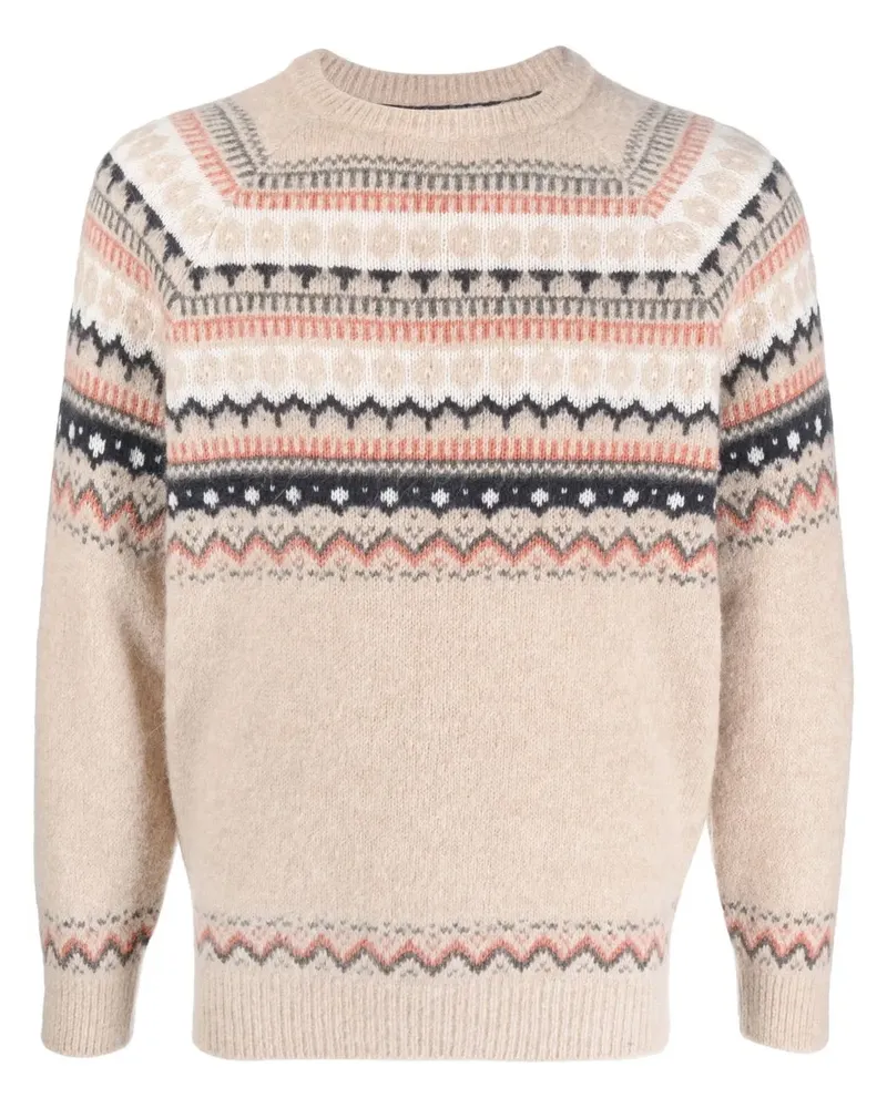 Brunello Cucinelli Gemusterter Intarsien-Pullover - Nude Nude