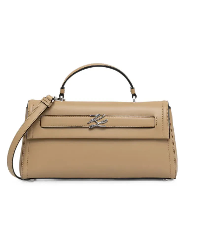 Karl Lagerfeld KL logo-plaque shoulder bag - Nude Nude