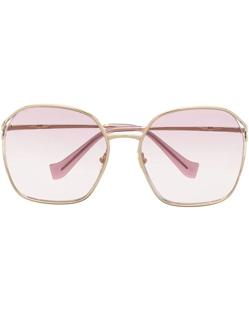 Miu Miu Eckige Oversized-Sonnenbrille - Gold Gold