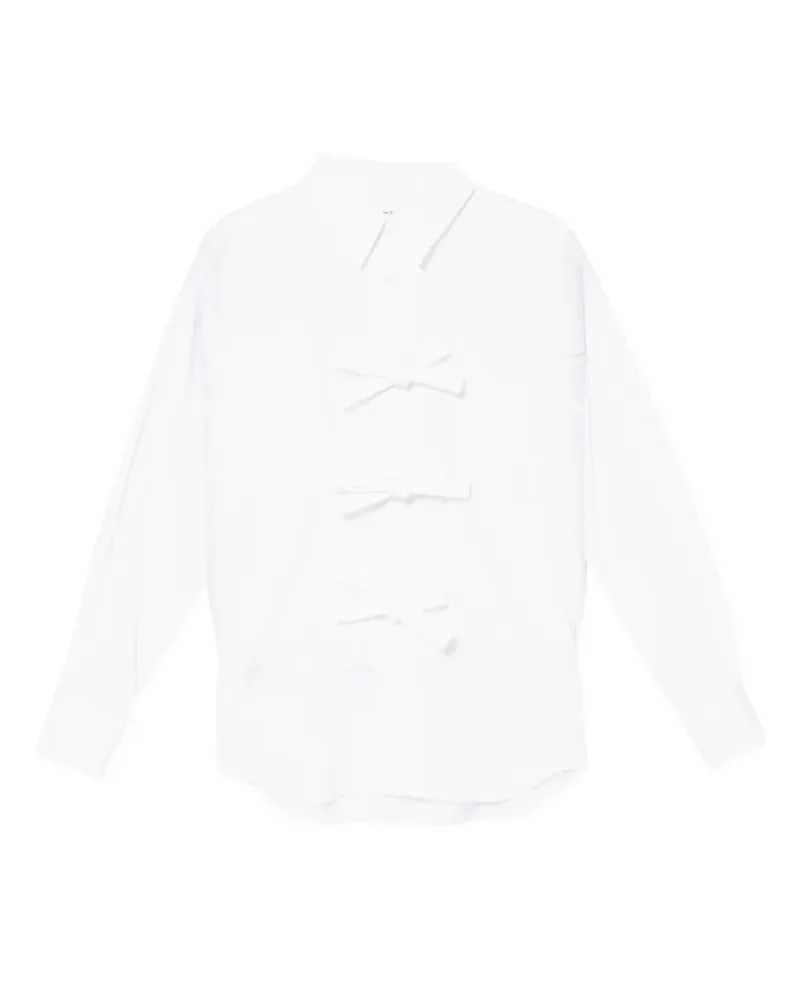 Comme des Garçons bow-detail long-sleeve cotton shirt - Weiß Weiß