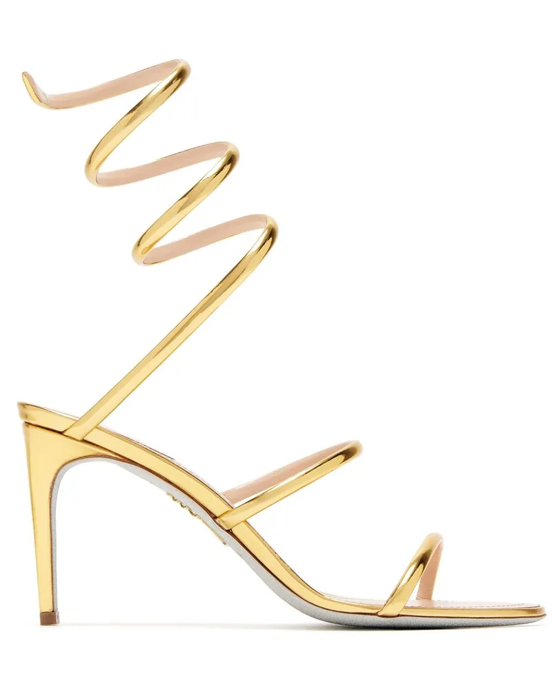 René Caovilla Riemchensandalen 100mm - Gold Gold