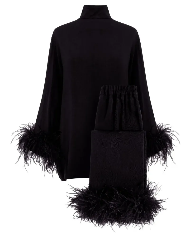 SLEEPER Black Tie Pyjama - Schwarz Schwarz