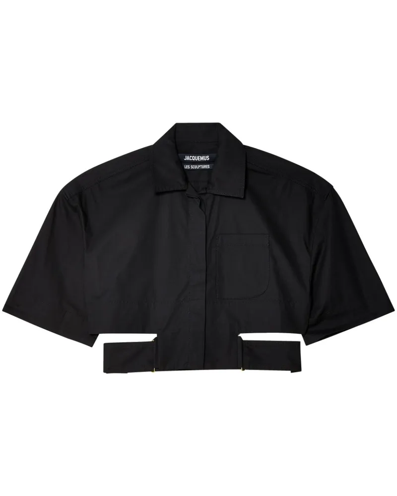 Jacquemus La Chemise Courte Bari Hemd - Schwarz Schwarz