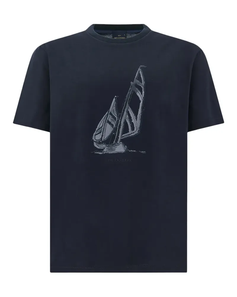 Paul & Shark graphic print structured T-shirt - Blau Blau