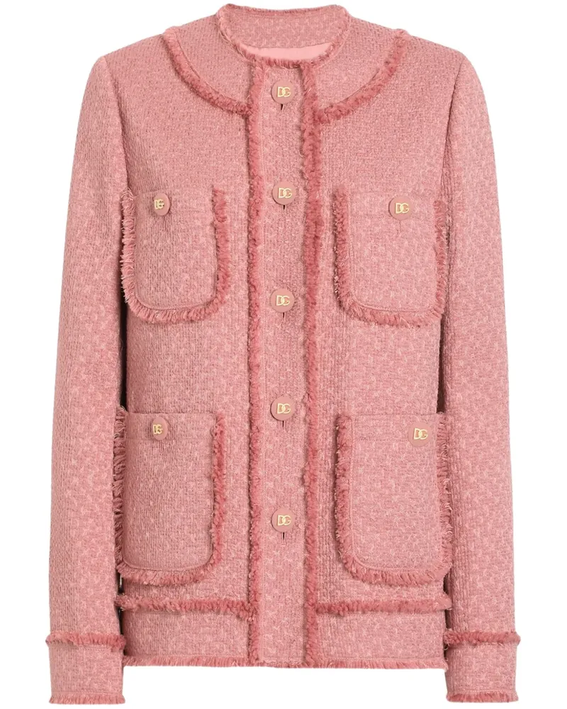 Dolce & Gabbana Einreihige Tweed-Jacke - Rosa Rosa
