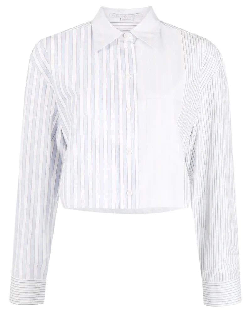 Stella McCartney Gestreiftes Cropped-Hemd - Weiß Weiß