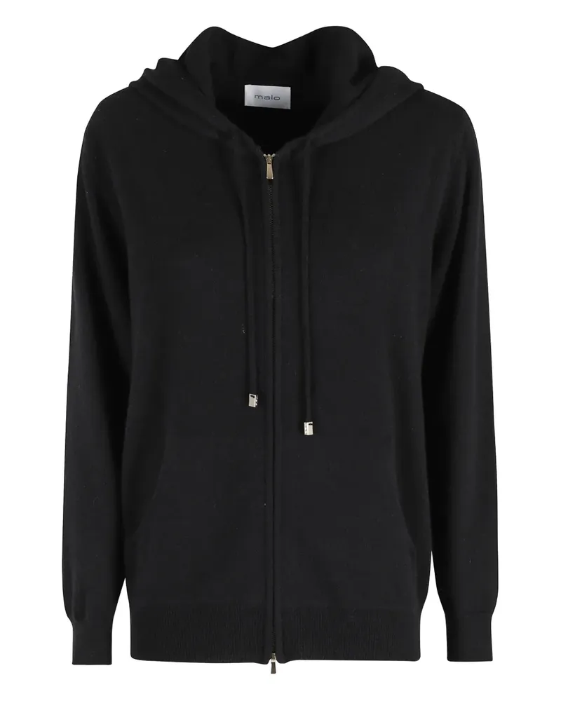 Malo Kapuzencardigan mit Reißverschluss - Schwarz Schwarz