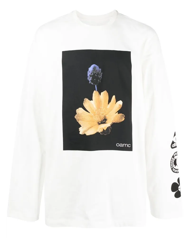 OAMC Langarmshirt mit grafischem Print - Weiß Weiß