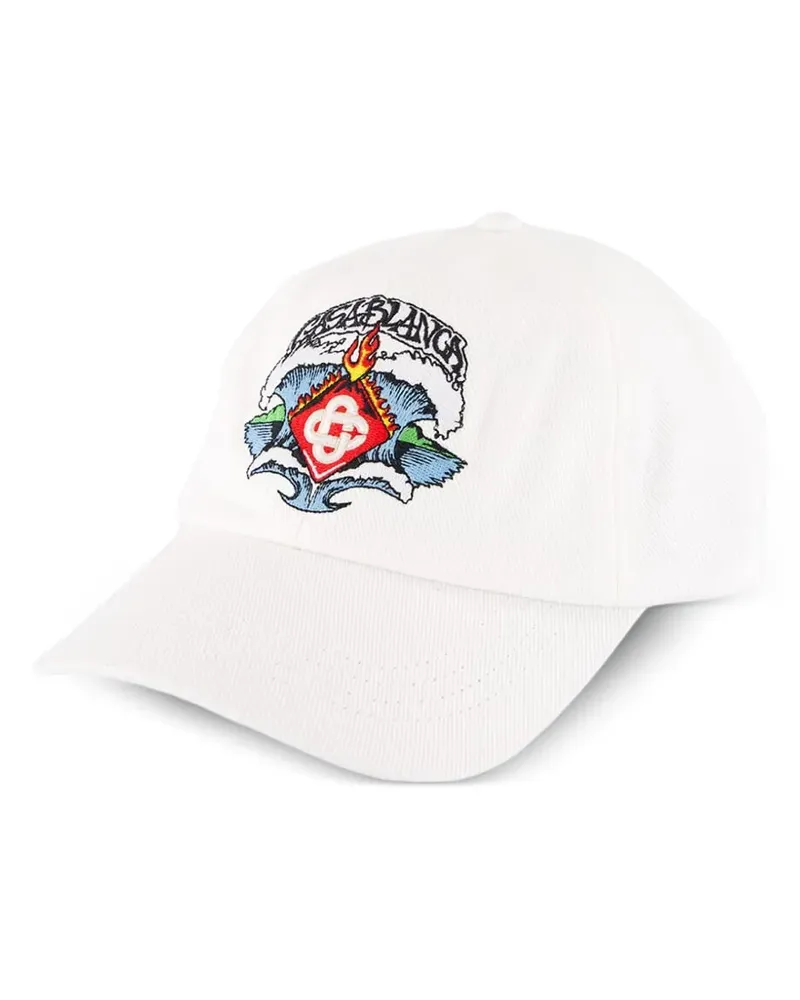 Casablanca Paris Waves embroidered-logo baseball cap - Weiß Weiß