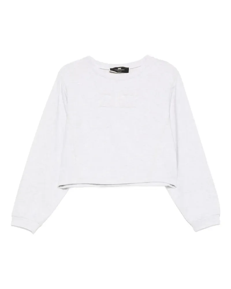 Elisabetta Franchi logo-embroidered cropped sweater - Grau Grau