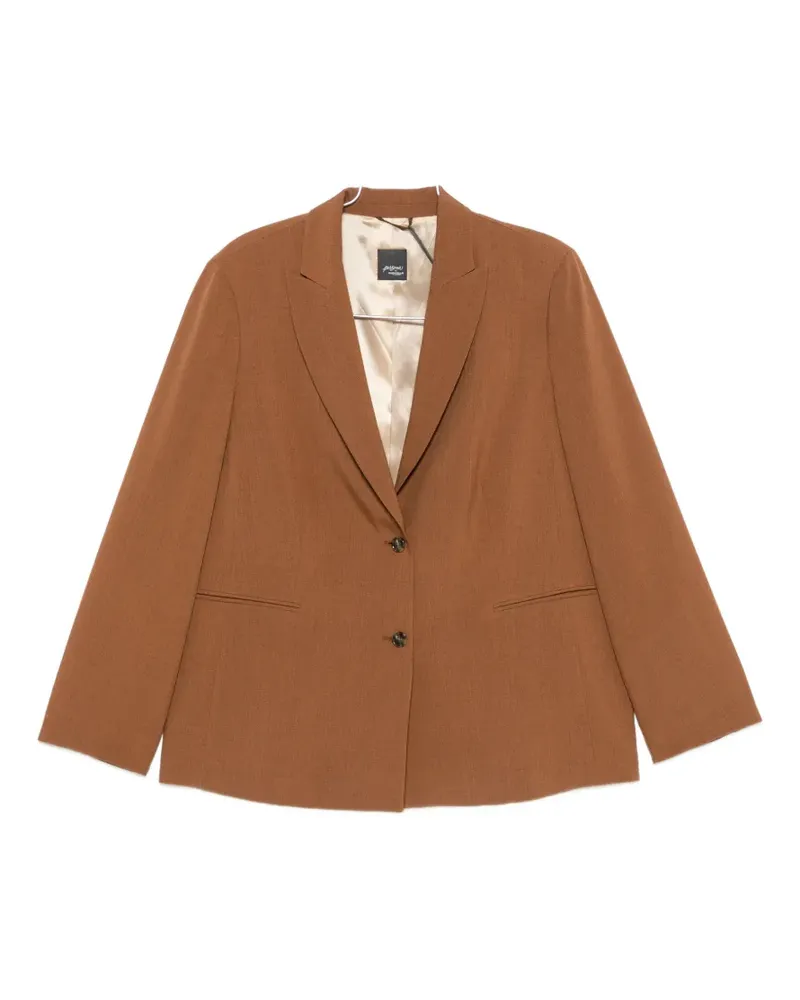 Marina Rinaldi Padana single-breasted peak-lapels blazer - Braun Braun