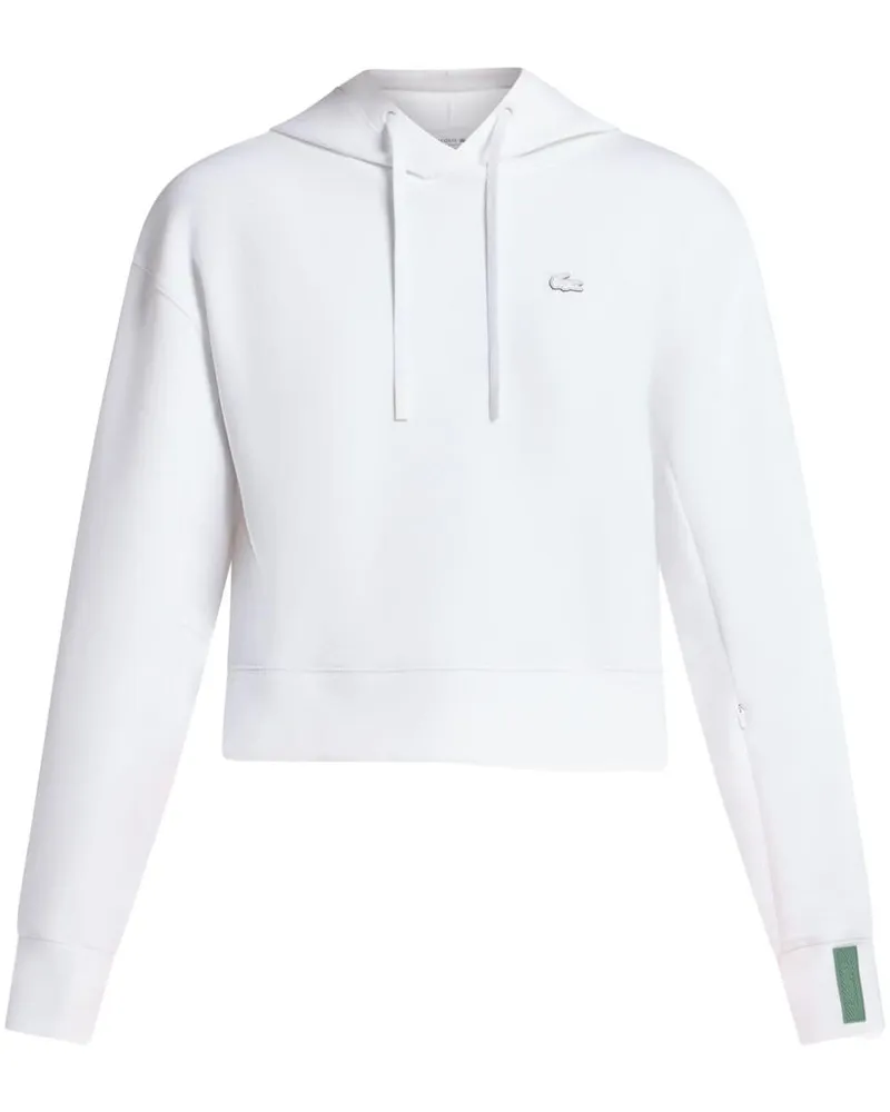 Lacoste Cropped-Sweatshirt mit Kapuze - Weiß Weiß