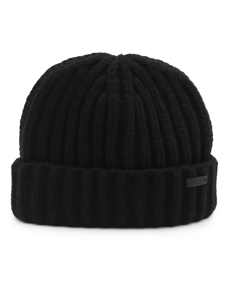 Saint Laurent Gerippte Mütze - Schwarz Schwarz