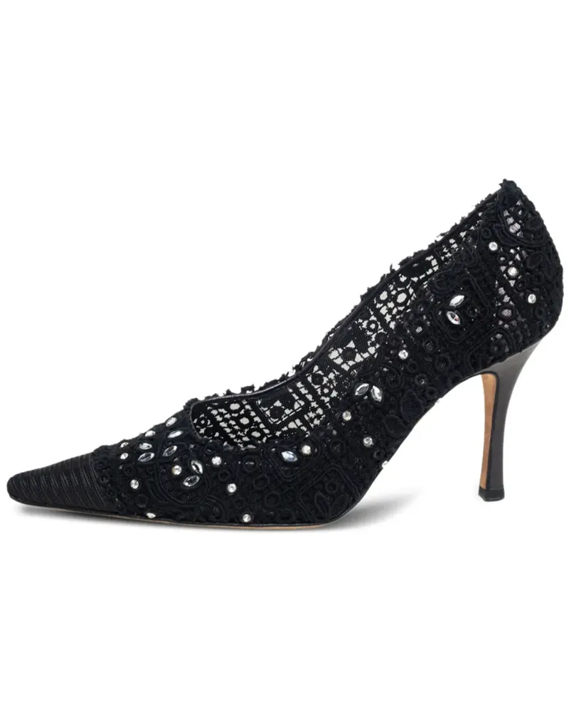 René Caovilla Pre-owned Pumps mit Kristallen 100mm - Schwarz Schwarz