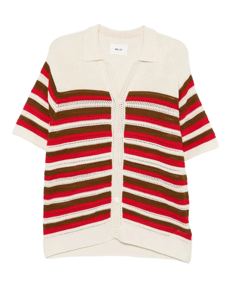 NN 07 Gestreiftes Lars Strickhemd - Nude Nude