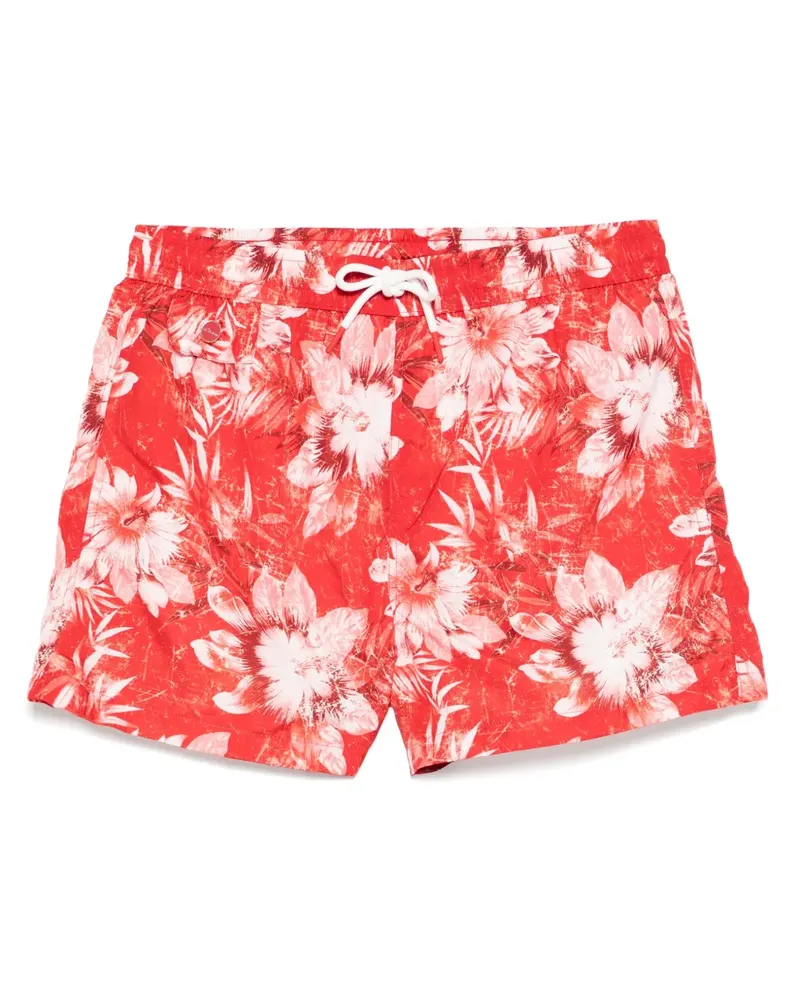 Kiton Badeshorts mit Blumen-Print - Rot Rot