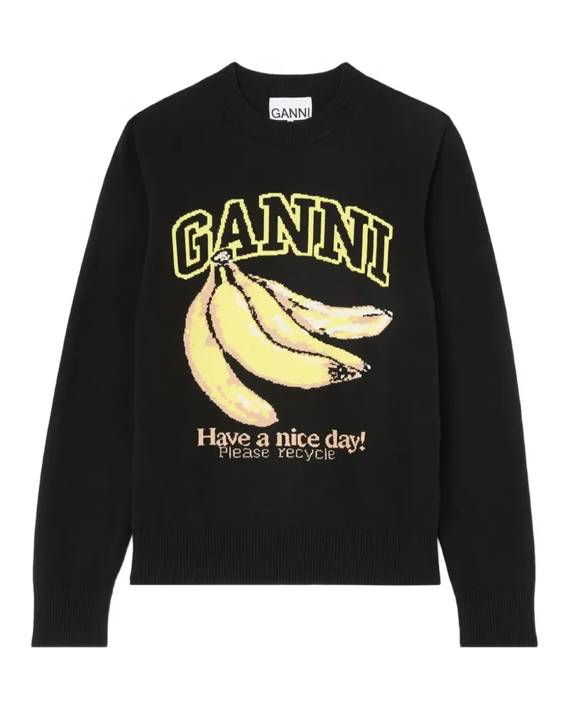 Ganni Pullover mit Banane - Schwarz Schwarz