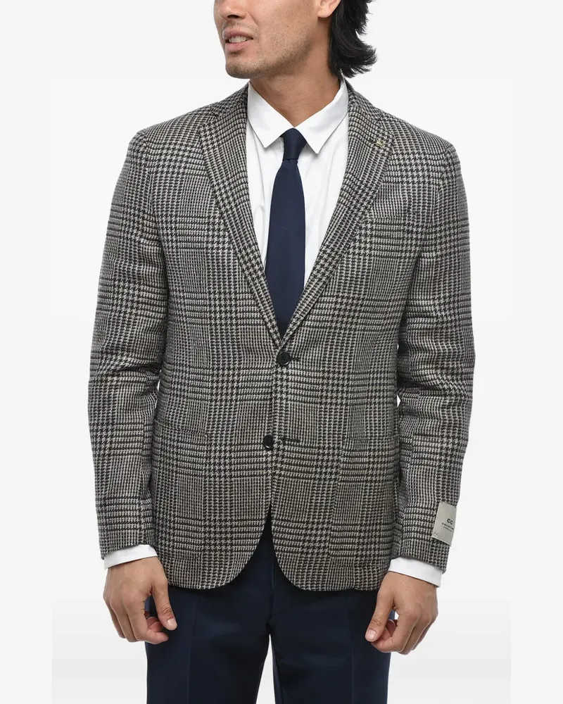 Corneliani houndstooth single-breasted blazer - Grau Grau