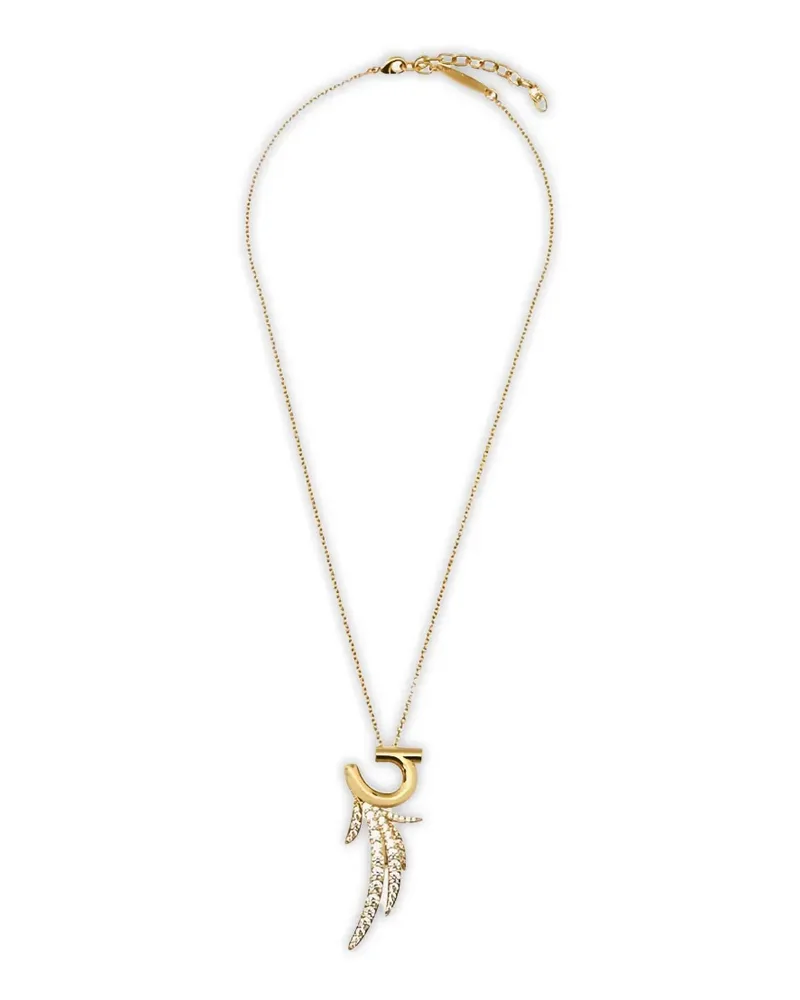 Ferragamo crystal-embellished pendant necklace - Gold Gold