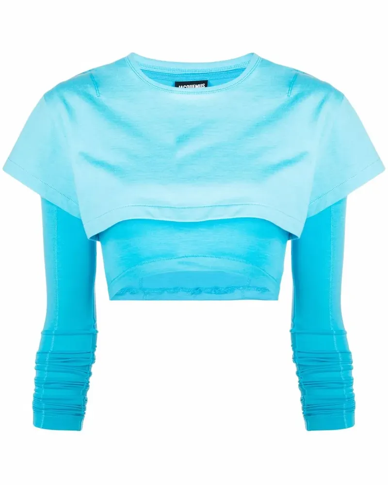 Jacquemus Le Double T-shirt Oberteil im Layering-Look - Blau Blau