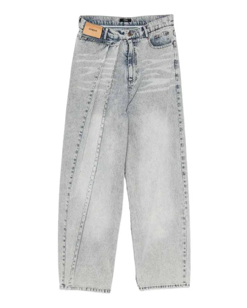 BONBOM Wide-Leg-Jeans im Layering-Look - Blau Blau