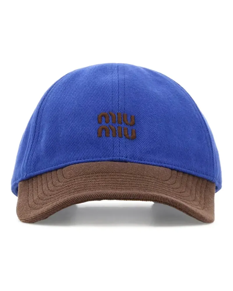Miu Miu Baseballkappe mit Logo-Stickerei - Blau Blau