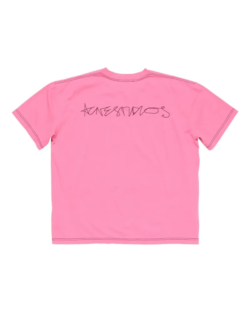 Acne Studios T-Shirt mit Logo-Print - Rosa Rosa