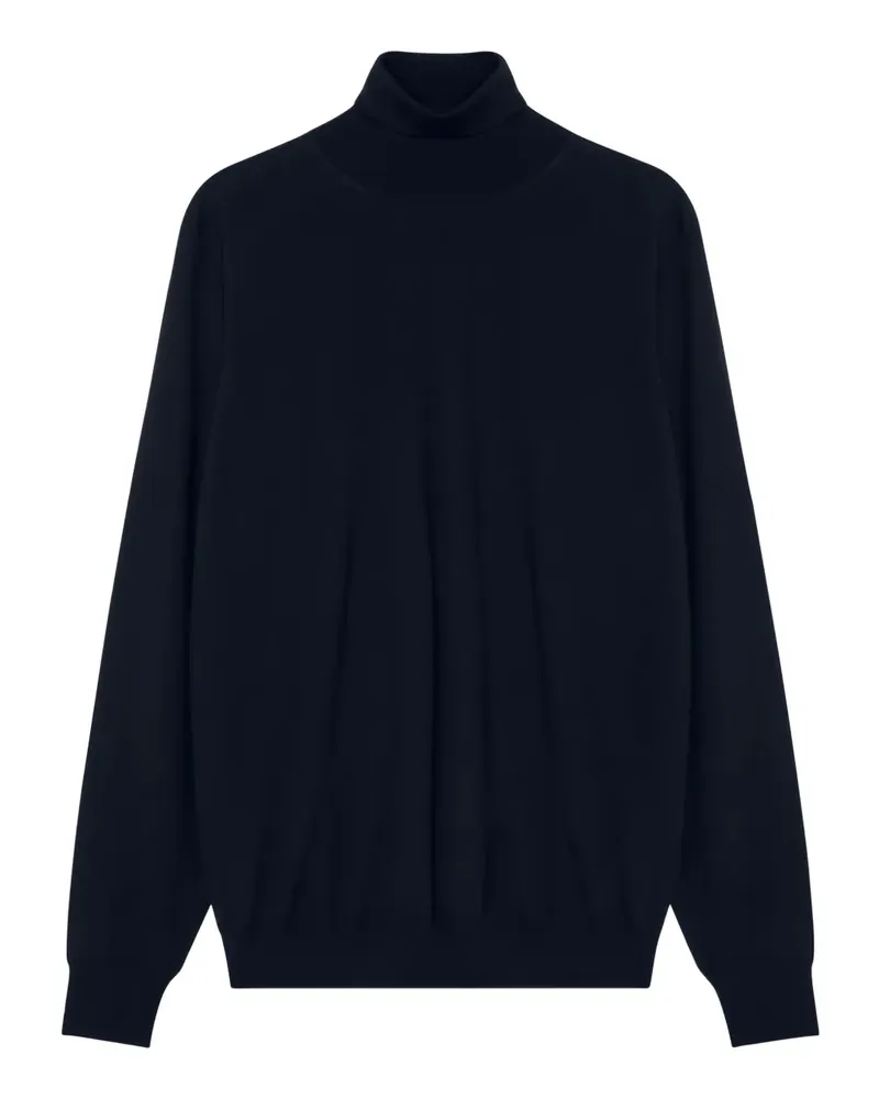 Drumohr  Fein gestrickter Rollkragenpullover - Blau Blau