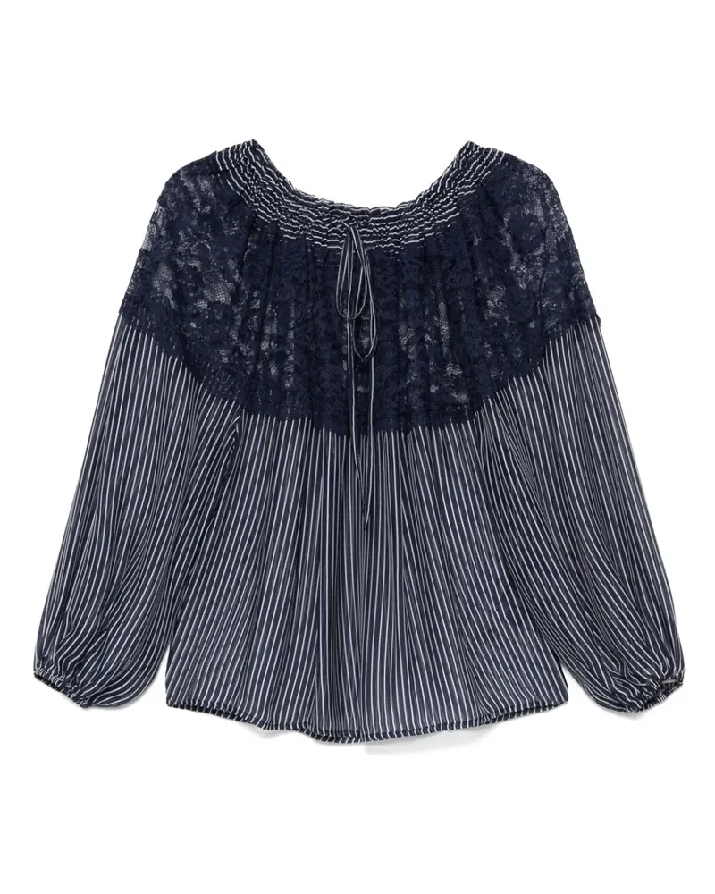 Ermanno Scervino Bluse mit Spitzendetail - Blau Blau