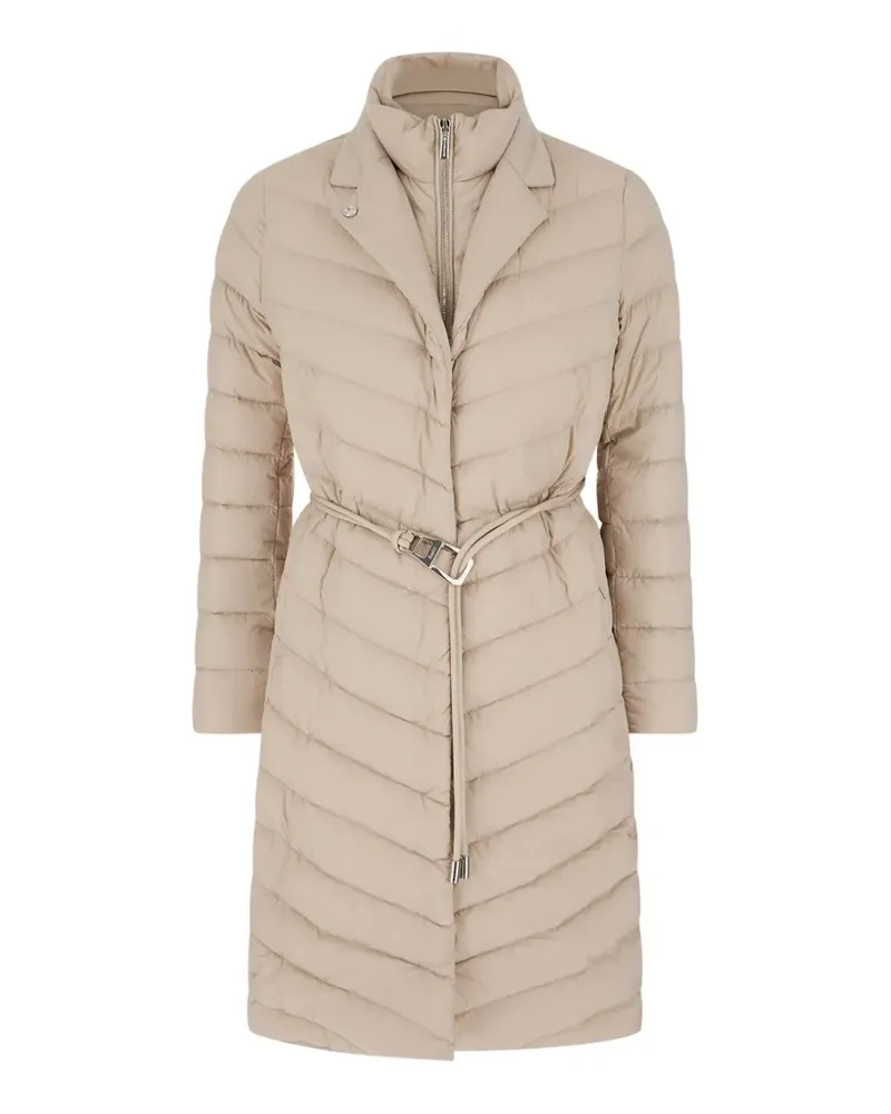 MOORER belted quilted coat - Nude Nude