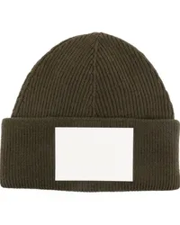 Maison Margiela Gestrickte Beanie mit Nummernmotiv Grün