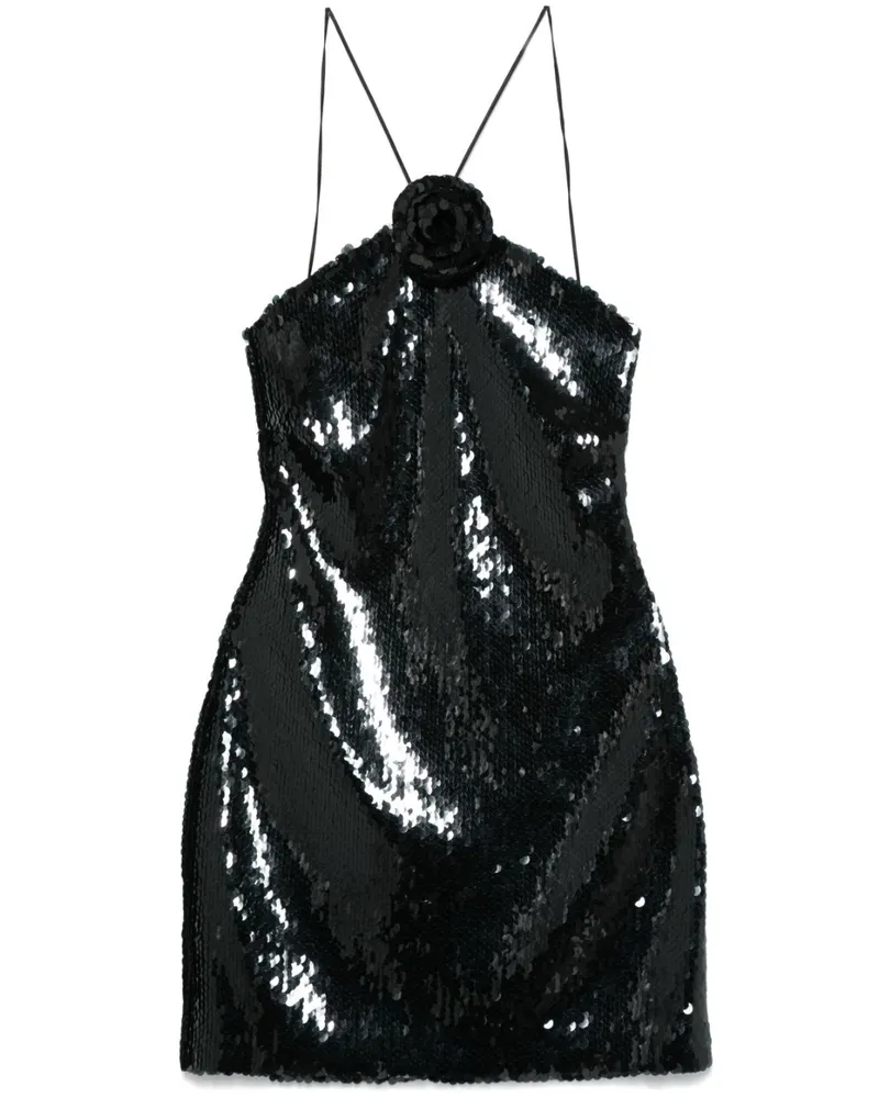 Magda Butrym Choker-Minikleid mit Pailletten - Schwarz Schwarz