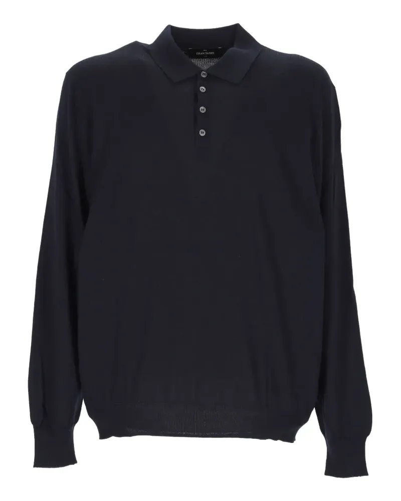Gran Sasso long-sleeved polo shirt - Blau Blau