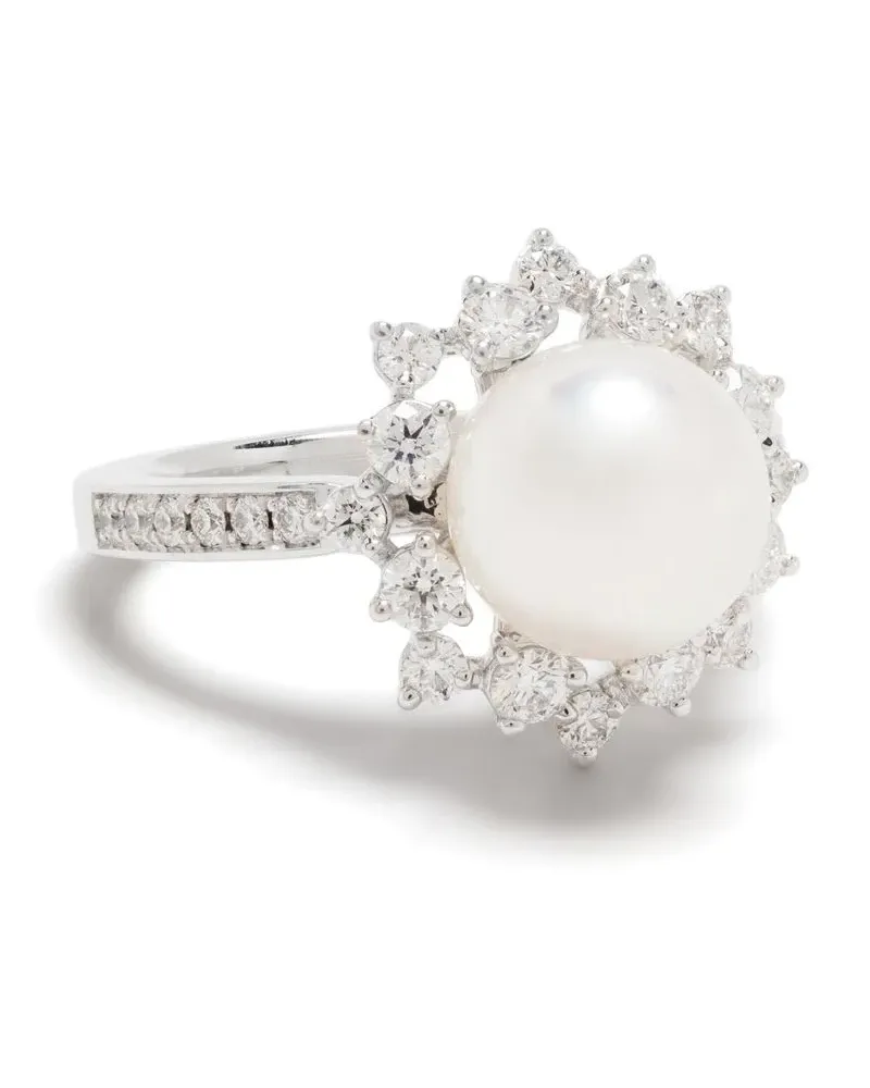 TASAKI 18kt Akoya Weißgoldring mit Diamanten - Silber Silber