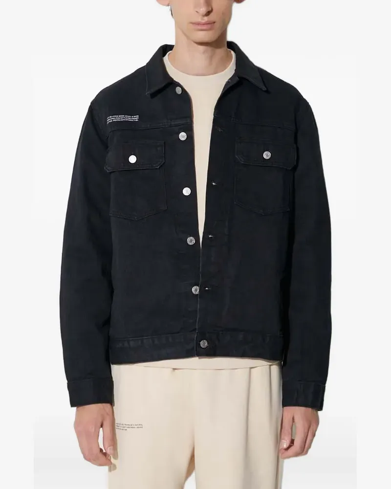 PANGAIA Geknöpfte Jeansjacke - Schwarz Schwarz