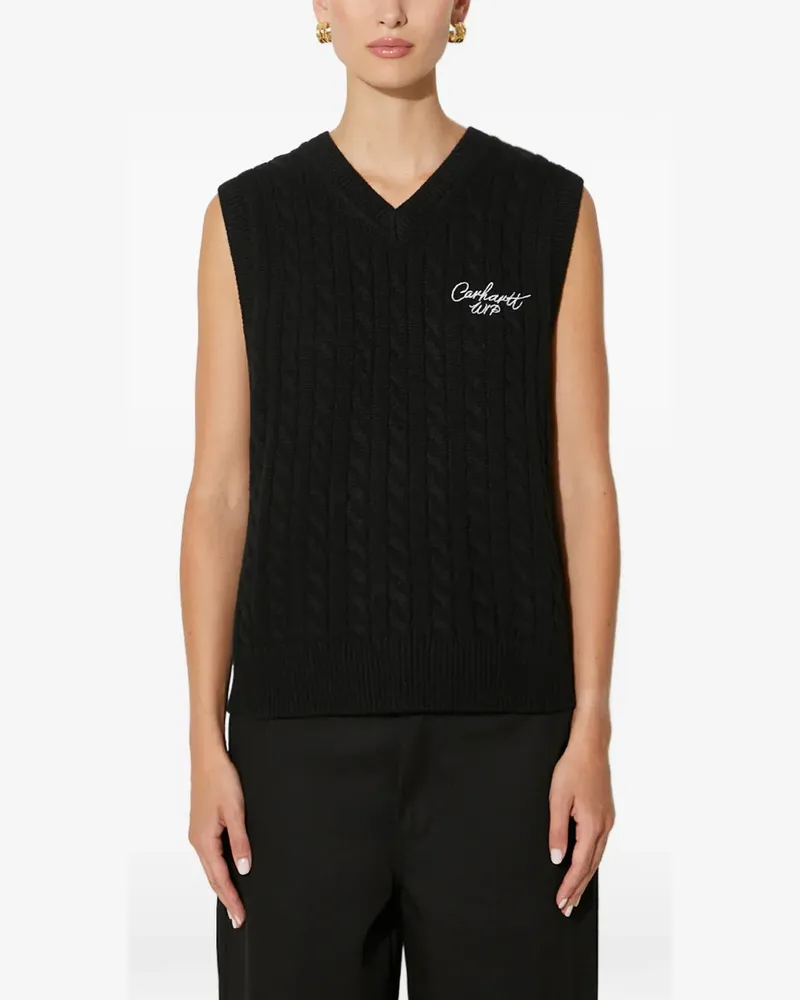 Carhartt WIP cable-knit V-neck vest - Schwarz Schwarz