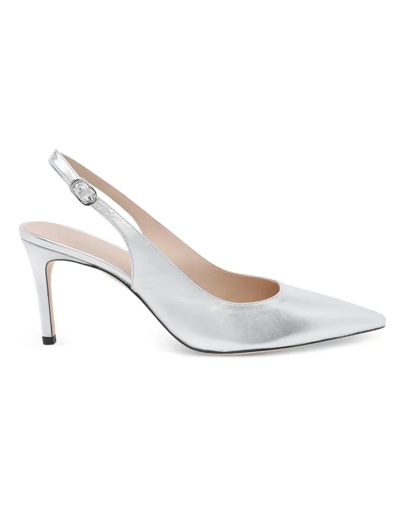 Stuart Weitzman Power 75 buckle slingback pumps - Silber Silber