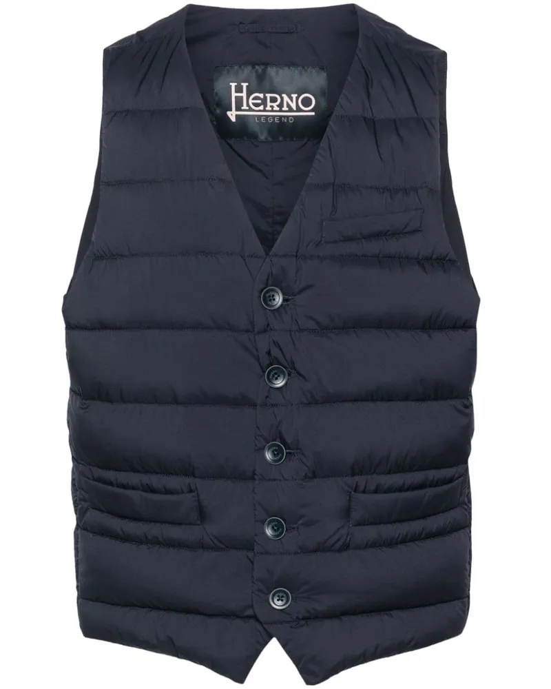 Herno Daunenweste mit V-Ausschnitt Blau