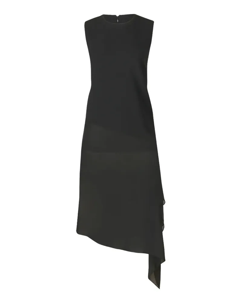 Michael Kors asymmetric veiled midi dress - Schwarz Schwarz