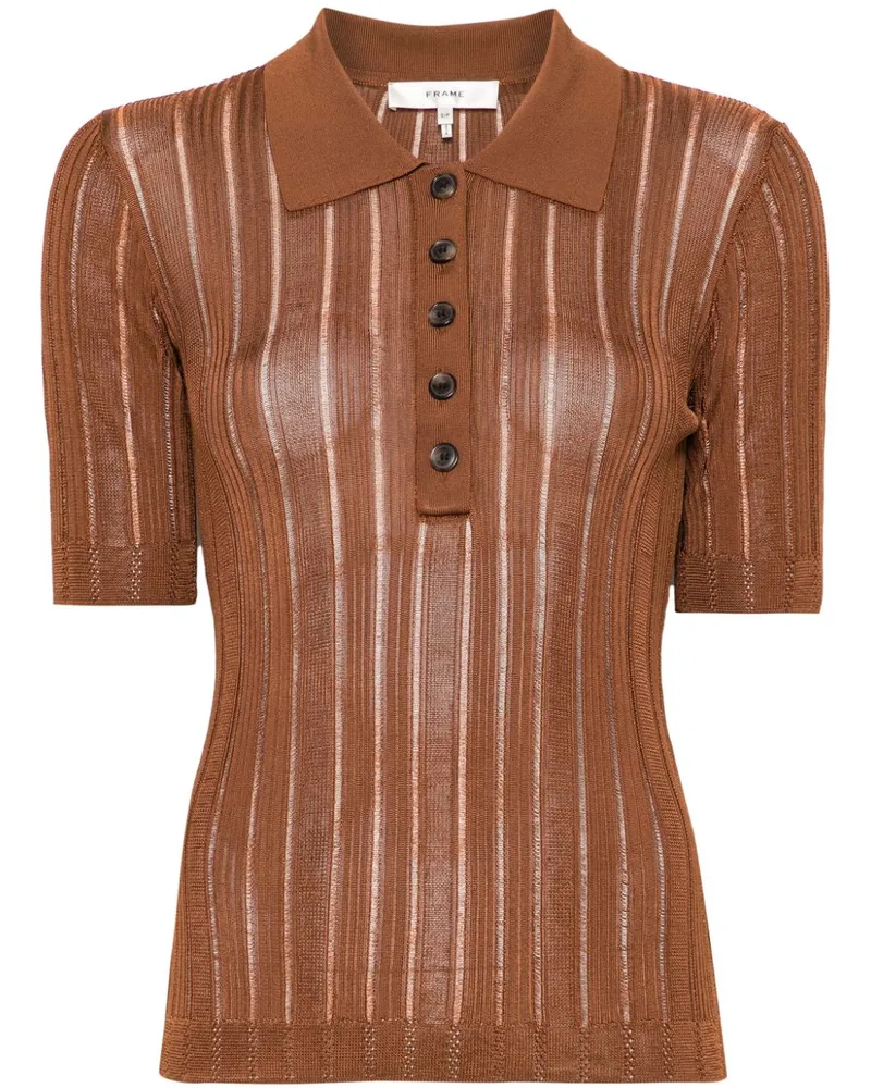 Frame Denim Geripptes Poloshirt mit Leiter - Braun Braun